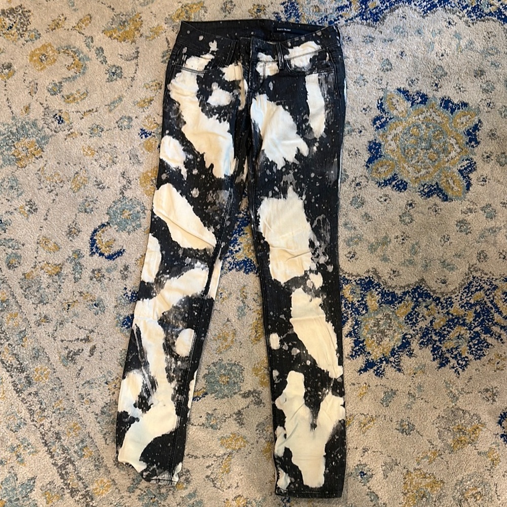 Black Orchid Denim Black and Cream Straight Leg Jeans